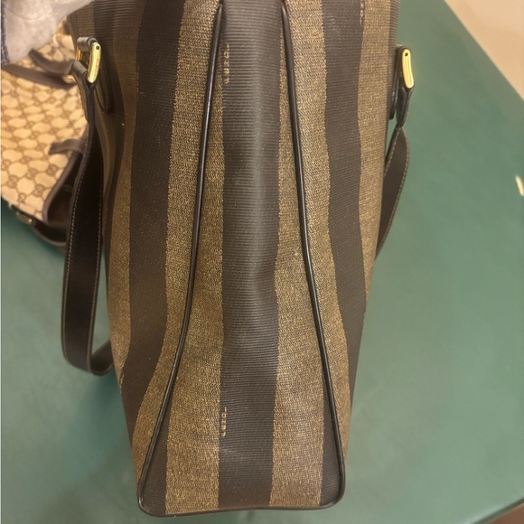 Fendi Brown and Tan Striped Tote. Vintage 80s - Picture 7 of 7